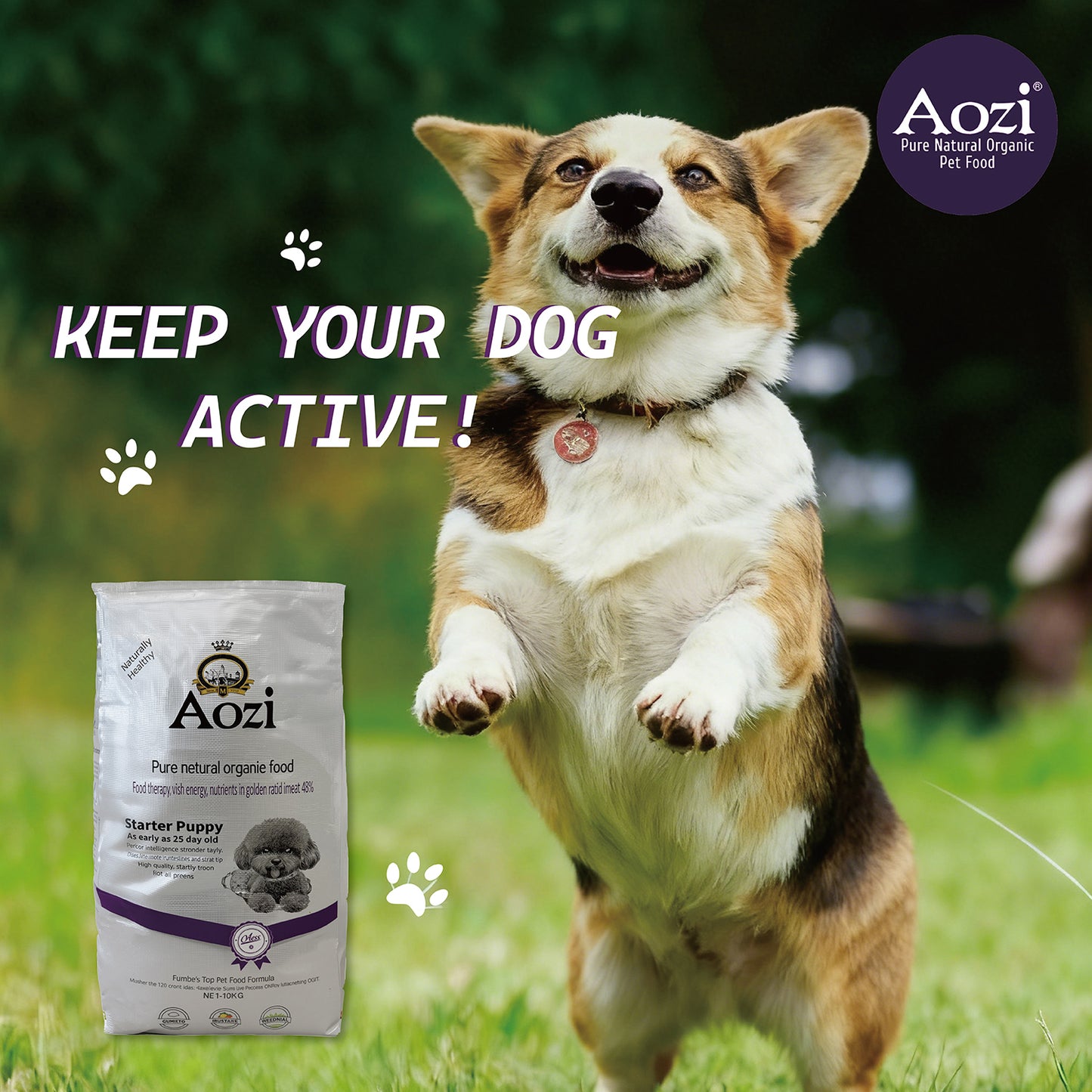 JooyPet AOZI 10KG Natural Organic Starter Food Premium Beef for Dogs All Ages Healthy Balanced Diet Safe Organic Ingredients with Probiotics Beneficial Teeth Cleaning & Vitamin C