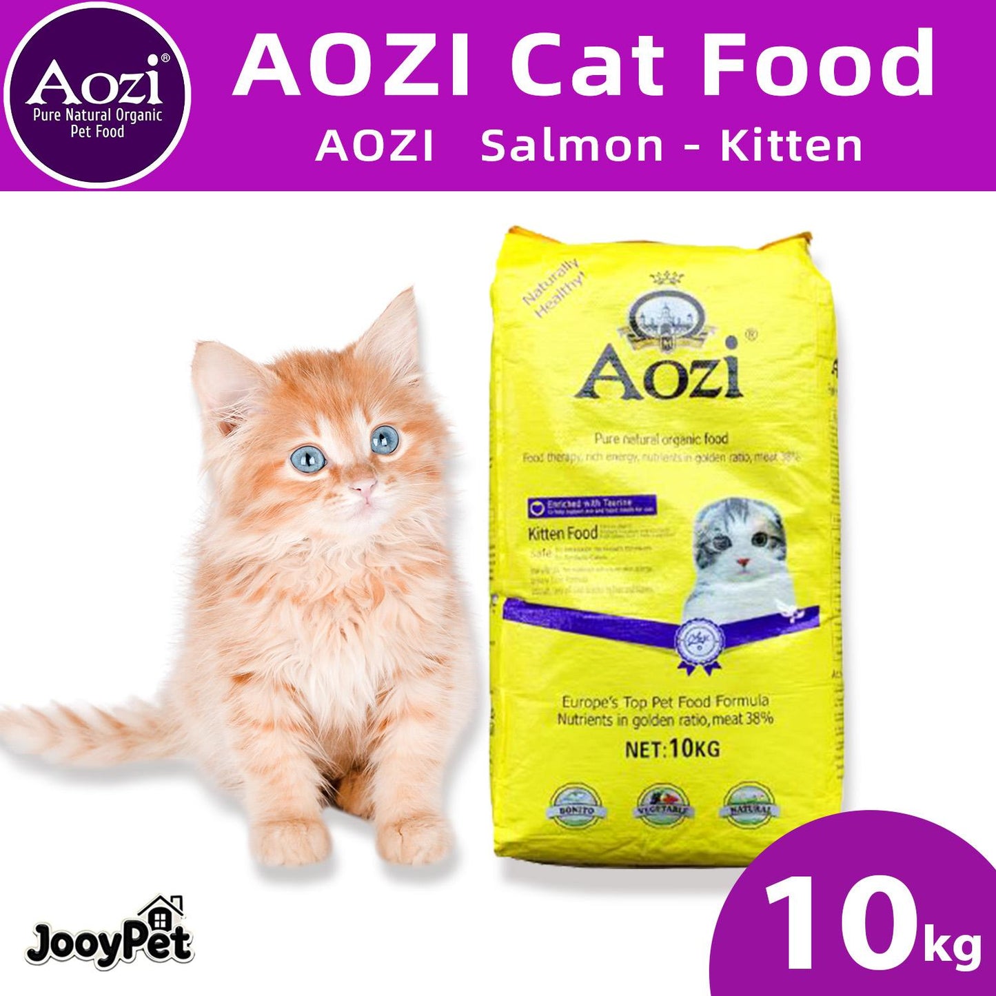 Aozi Cat Dry Cat Food Kitten / Adult Salmon 10Kg /20kg Original Packaging