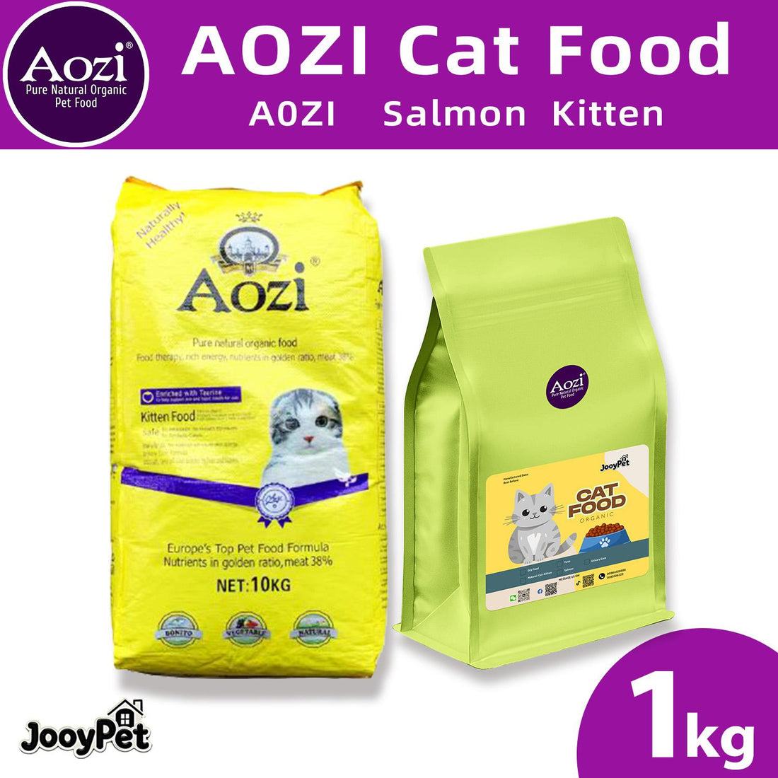 AOZI Organic Kitten Cat Food – Salmon: Complete Nutrition for Growing Kittens