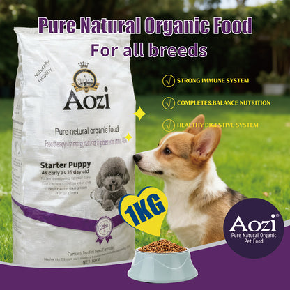JooyPet AOZI 10KG Natural Organic Starter Food Premium Beef for Dogs All Ages Healthy Balanced Diet Safe Organic Ingredients with Probiotics Beneficial Teeth Cleaning & Vitamin C
