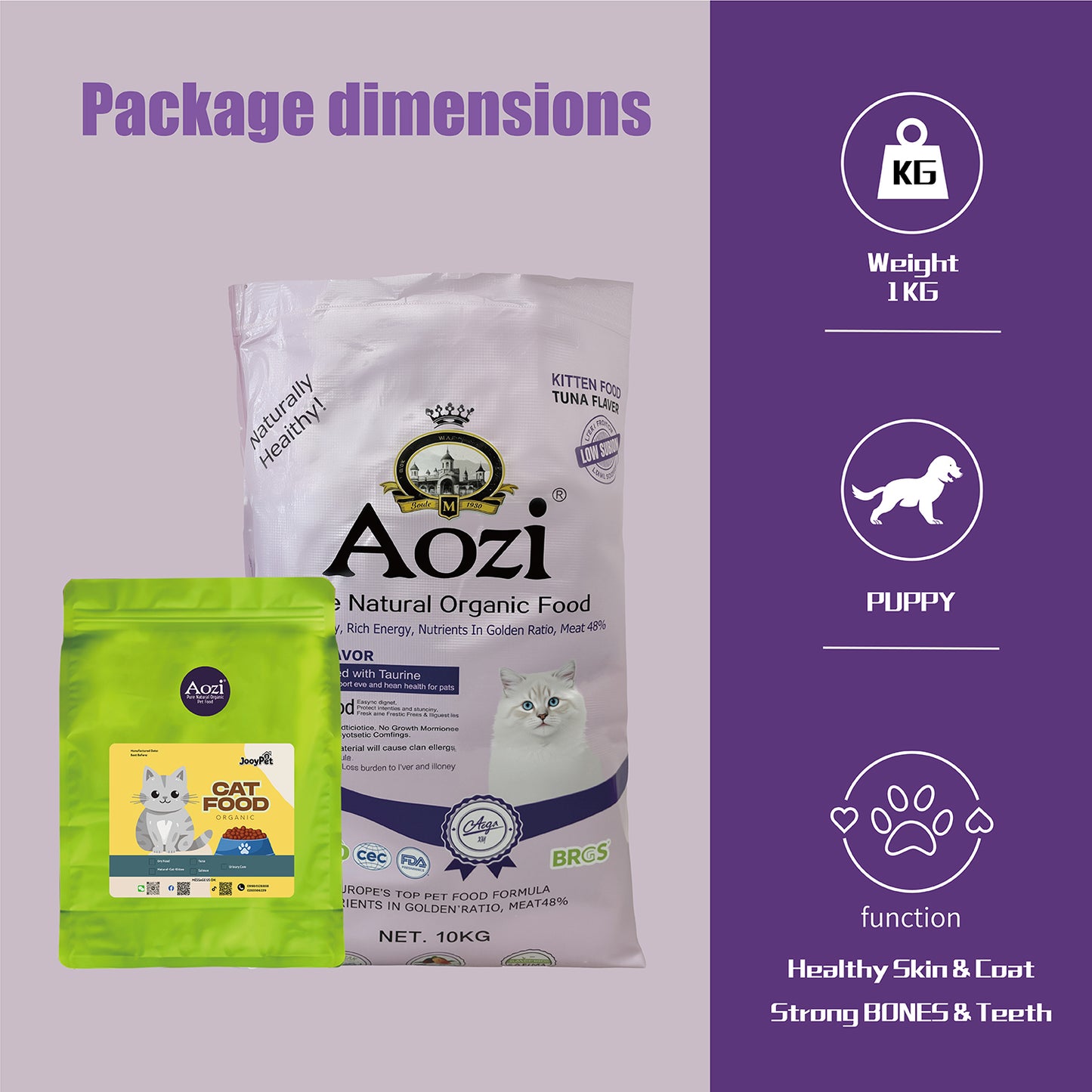 Aozi Dry Cat Adult & Kitten 1kg Repacked All Life Stage Tuna