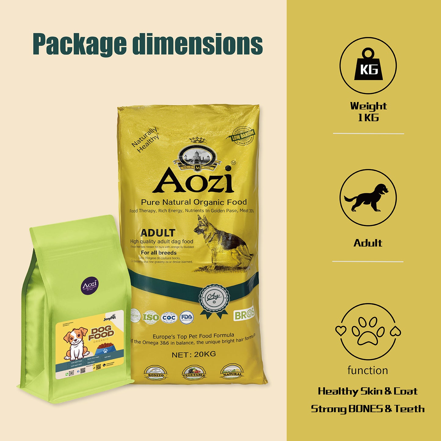 JooyPet AOZI Holistic Dog Food with Beef Jerky & Goat Milk Hypoallergenic High Protein Kibble for Shih Tzu Puppies & Sensitive Skin Murang Weight Gain Formula Organic Ingredients