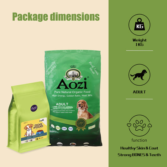 10kg Aozi Lamb and Apple Natural Organic All Stages Adult Puppy Dog Dogs Dry Dog Food Dog Essentials