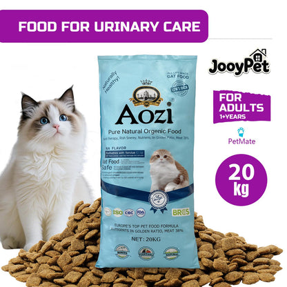 JooyPet AOZI Cat Food High-Quality Tuna 20KG Natural Kitten Dry Food for Pets Europe's Top Pet Food Formula Complete Balanced Meal for Healthy Skin Shiny Coat & Stronger Joints Bones
