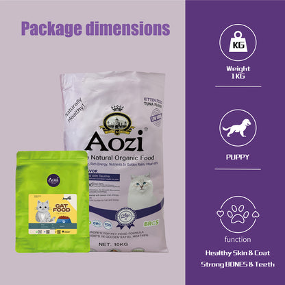 Aozi ORGANIC 10kg / 20KG Original Pack Salmon Tuna Kitten Cat Food Dry