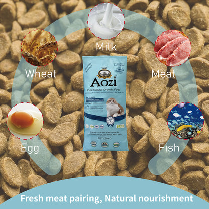 Aozi ORGANIC 10kg / 20KG Original Pack Salmon Tuna Kitten Cat Food Dry