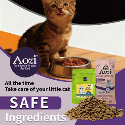 Aozi ORGANIC 10kg / 20KG Original Pack Salmon Tuna Kitten Cat Food Dry
