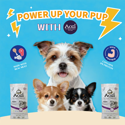 JooyPet AOZI BEEF+SPINACH PUPPY ORGANIC 20kg Dog Dry Food - Pure Natural, Organic, Probiotics, Beneficial, Teeth Cleaning, Vitamin C, Free from Harmful Chemicals