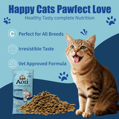 Aozi ORGANIC 10kg / 20KG Original Pack Salmon Tuna Kitten Cat Food Dry