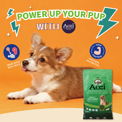 AOZI ORGANIC Dog Food LAMB AND APPLE 1kg for Adult Dog and Puppy