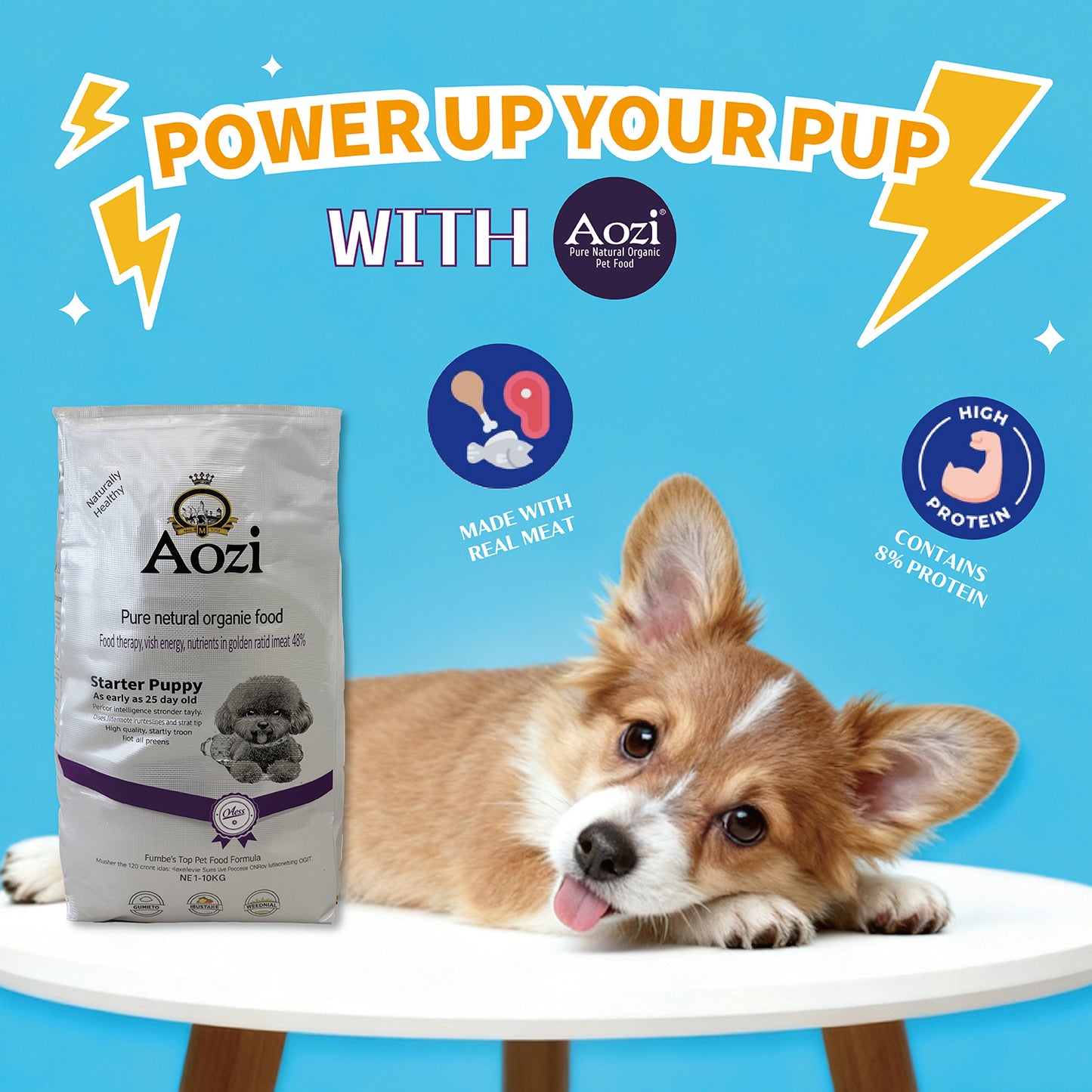 JooyPet Aozi Starter Puppy Pure Natural Organic Dry Dog Food 1KG Repacked High-Quality Formula for All Breeds