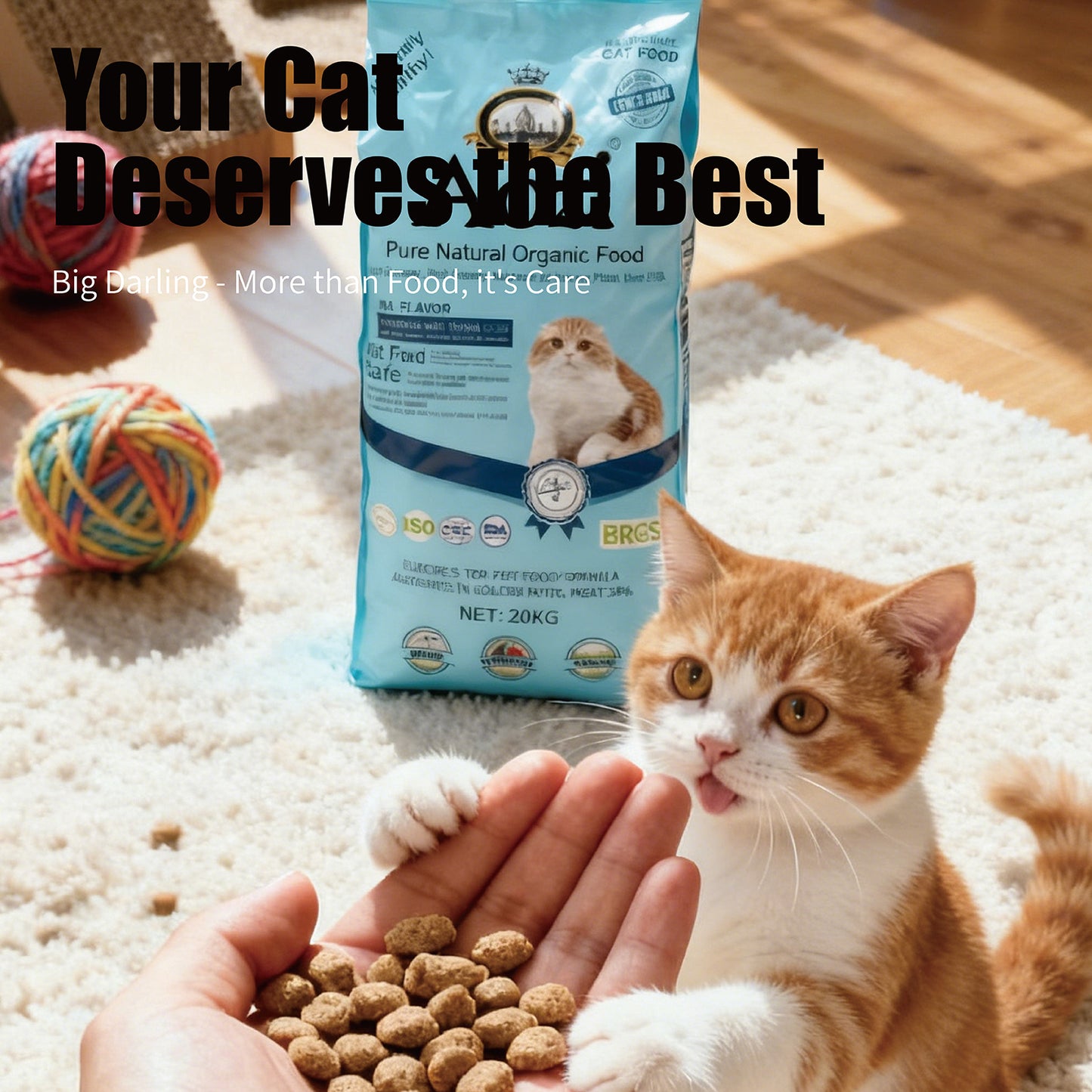 Aozi ORGANIC 10kg / 20KG Original Pack Salmon Tuna Kitten Cat Food Dry