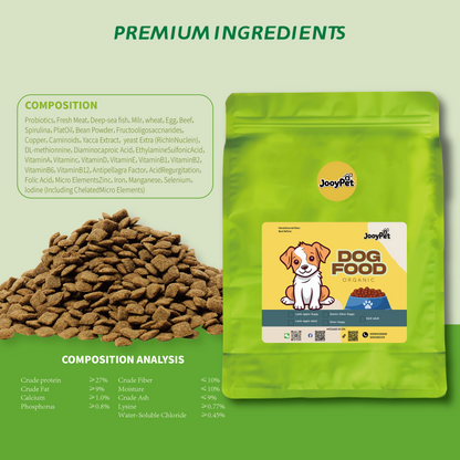 Aozi 1kg Organic Lamb & Apple Dry Dog Food for Adults & Puppies - Complete Balanced Nutrition with Immune Boost & Healthy Skin Coat Support