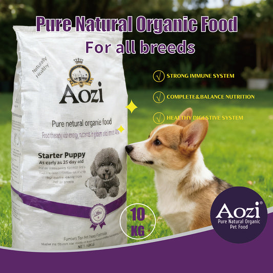 Aozi Organic Starter Puppy Dog Food Beef Flavor 10KG