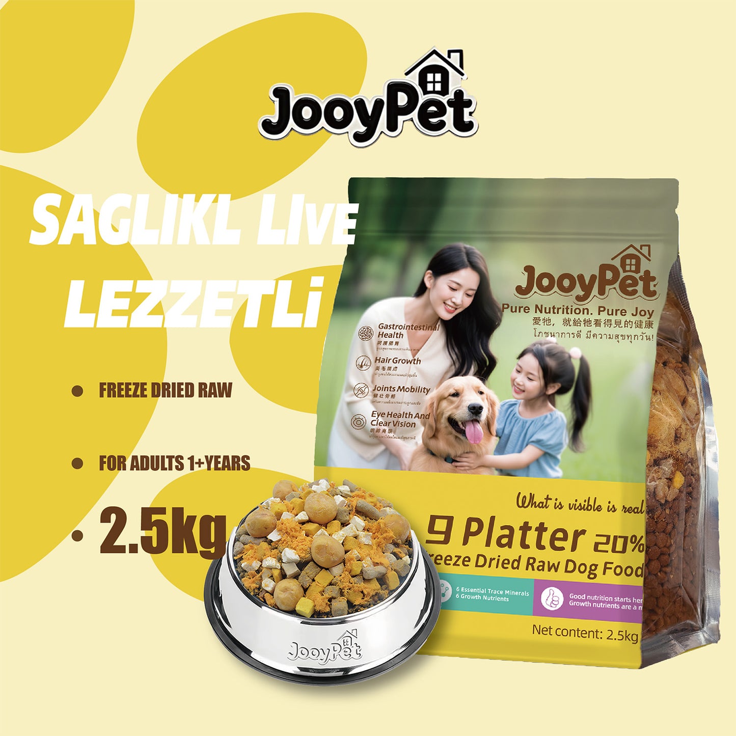JOOYPet Freeze-Dried Raw Dog Food | 20% Freeze-Dried & Essential Nutrients for Healthy Dogs