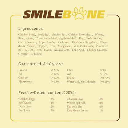 JOOYPet Freeze-Dried Raw Dog Food | 20% Freeze-Dried & Essential Nutrients for Healthy Dogs