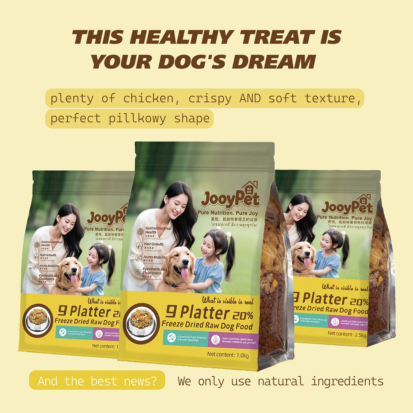 JOOYPet Freeze-Dried Raw Dog Food | 20% Freeze-Dried & Essential Nutrients for Healthy Dogs
