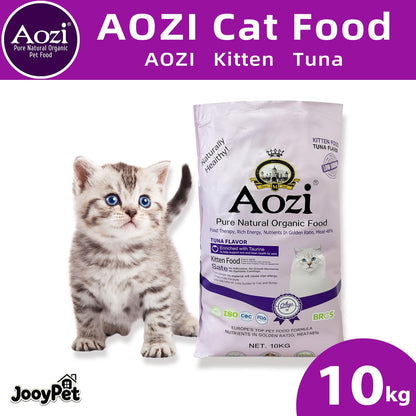 Aozi ORGANIC 10kg / 20KG Original Pack Salmon Tuna Kitten Cat Food Dry