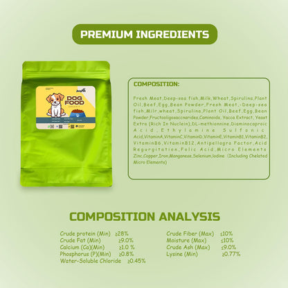 Aozi 1kg Organic Lamb & Apple Dry Dog Food for Adults & Puppies - Complete Balanced Nutrition with Immune Boost & Healthy Skin Coat Support