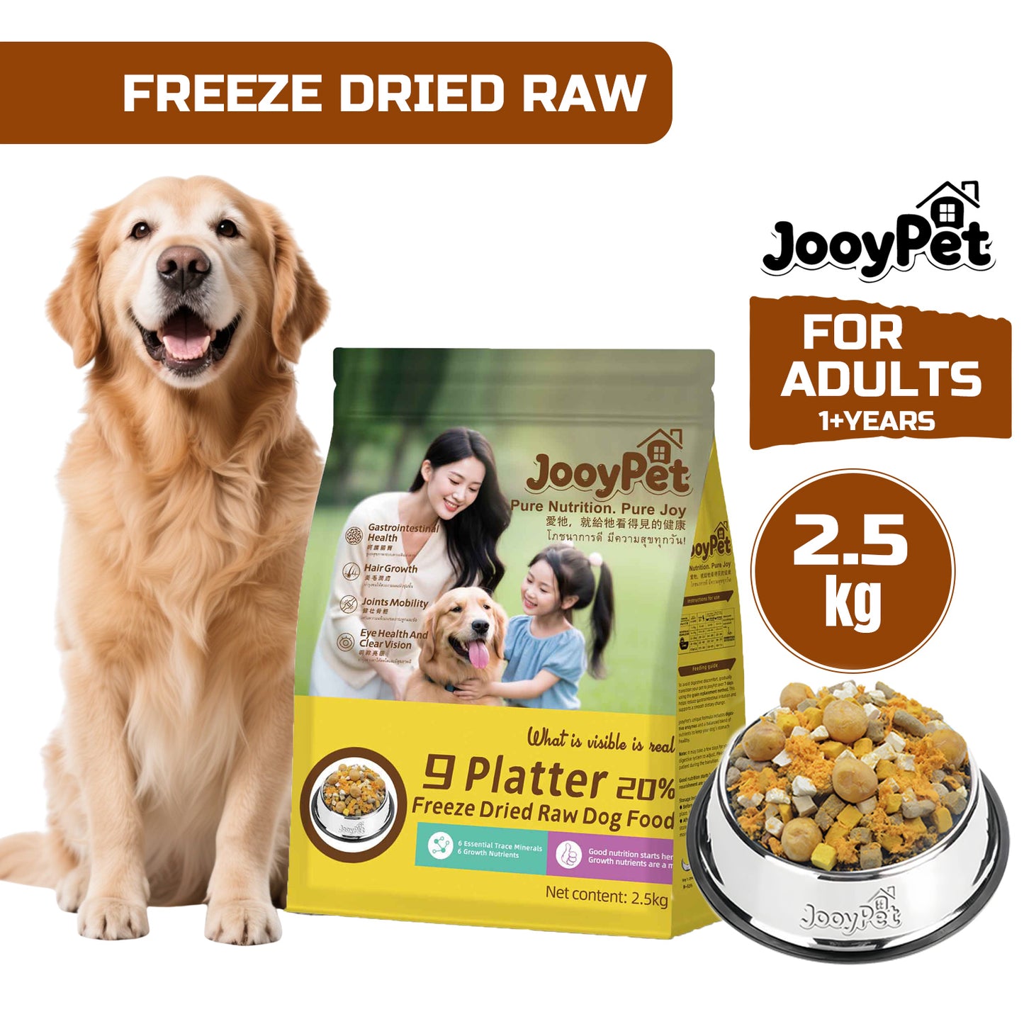JOOYPet Freeze-Dried Raw Dog Food | 20% Freeze-Dried & Essential Nutrients for Healthy Dogs