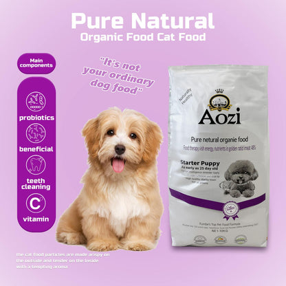 JooyPet AOZI 10KG Natural Organic Starter Food Premium Beef for Dogs All Ages Healthy Balanced Diet Safe Organic Ingredients with Probiotics Beneficial Teeth Cleaning & Vitamin C