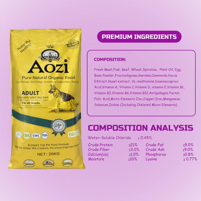 JooyPet AOZI Holistic Dog Food with Beef Jerky & Goat Milk Hypoallergenic High Protein Kibble for Shih Tzu Puppies & Sensitive Skin Murang Weight Gain Formula Organic Ingredients
