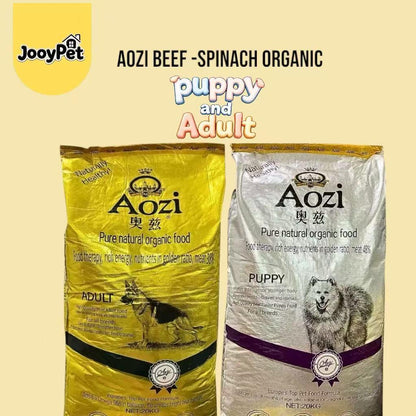 Aozi Beef, Egg, Spinach Organic Dog Food For Adult & Puppy 20kg
