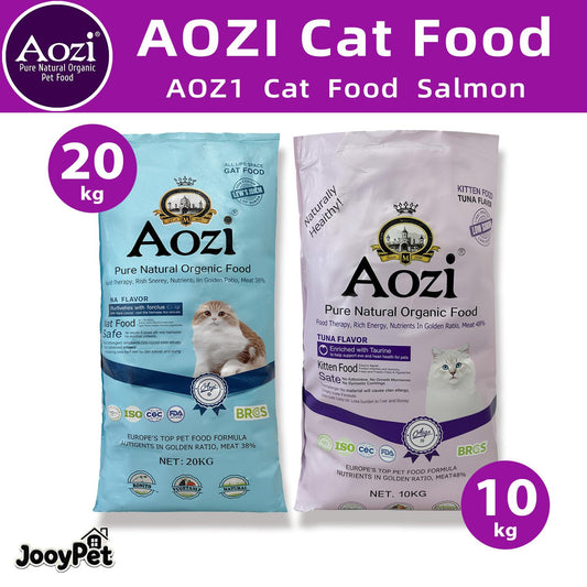 Aozi ORGANIC 10kg / 20KG Original Pack Salmon Tuna Kitten Cat Food Dry