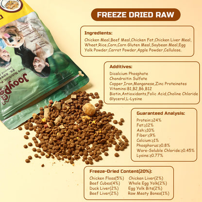 JOOYPet Freeze-Dried Raw Dog Food | 20% Freeze-Dried & Essential Nutrients for Healthy Dogs