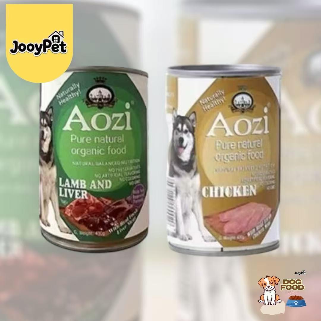 JooyPet Aozi Wet Dog Food in Can 430g - Pure Natural Organic Formula with Real Fresh Meat in Mousse Format for Dogs 24 Months