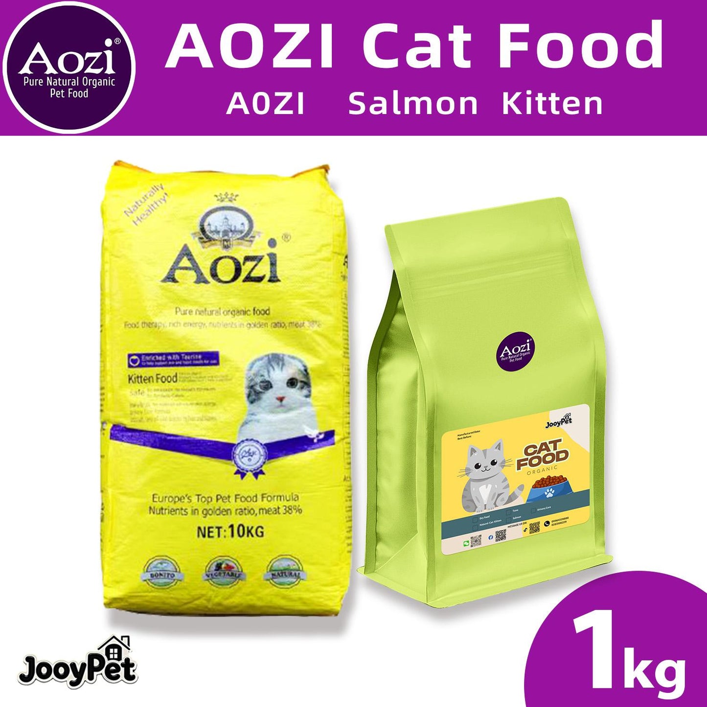 Aozi Organic Cat food for all life stage (Salmon, Fruits and Vegetables) 1KG REPACKED