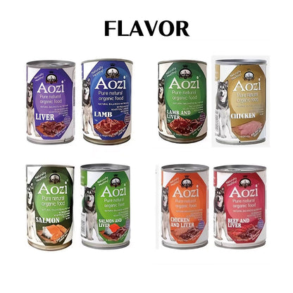 JooyPet Aozi Wet Dog Food in Can 430g - Pure Natural Organic Formula with Real Fresh Meat in Mousse Format for Dogs 24 Months