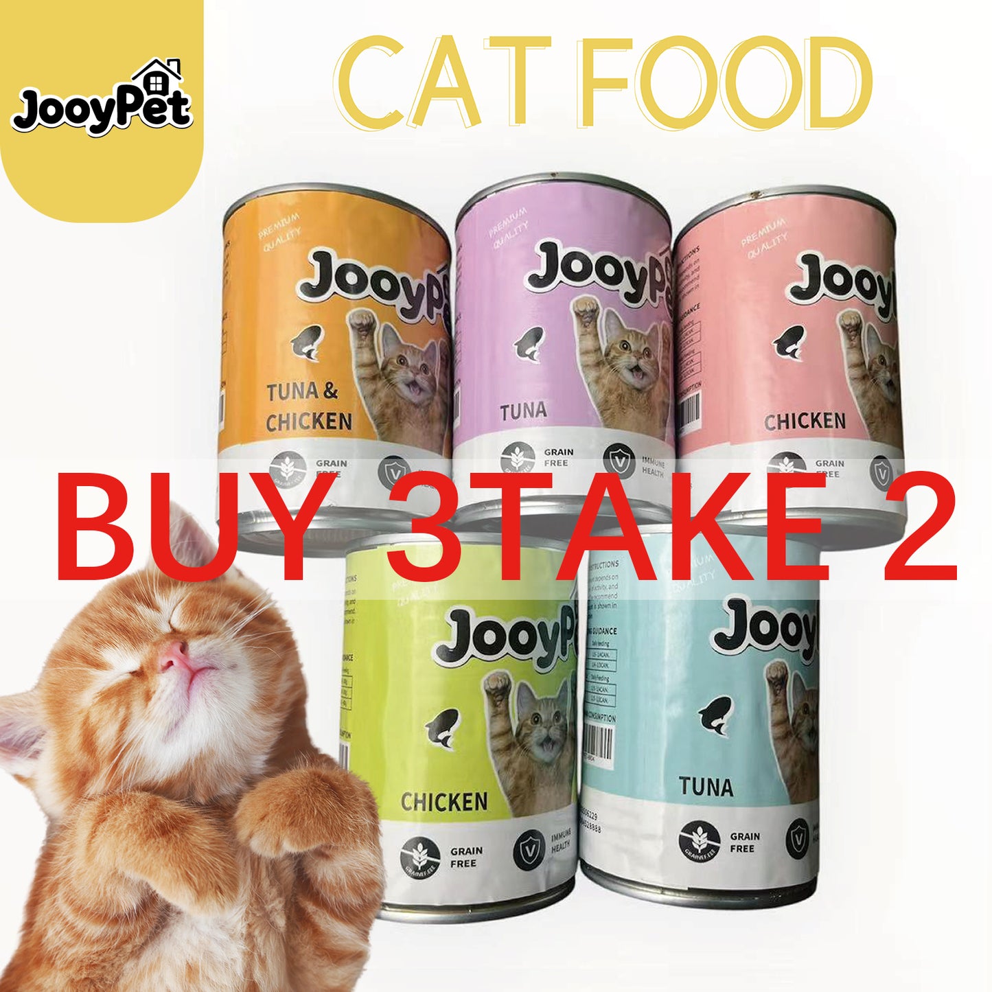 JooyPet 375g Wet Cat Food in Can -  Grain Free Wet Cat Food Variety Pack