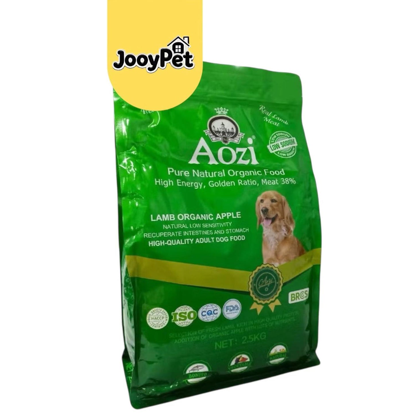 AOZI ORGANIC Dog Food LAMB AND APPLE 1kg for Adult Dog and Puppy