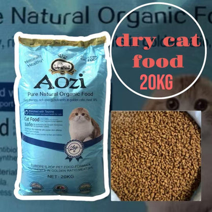 Aozi ORGANIC 10kg / 20KG Original Pack Salmon Tuna Kitten Cat Food Dry