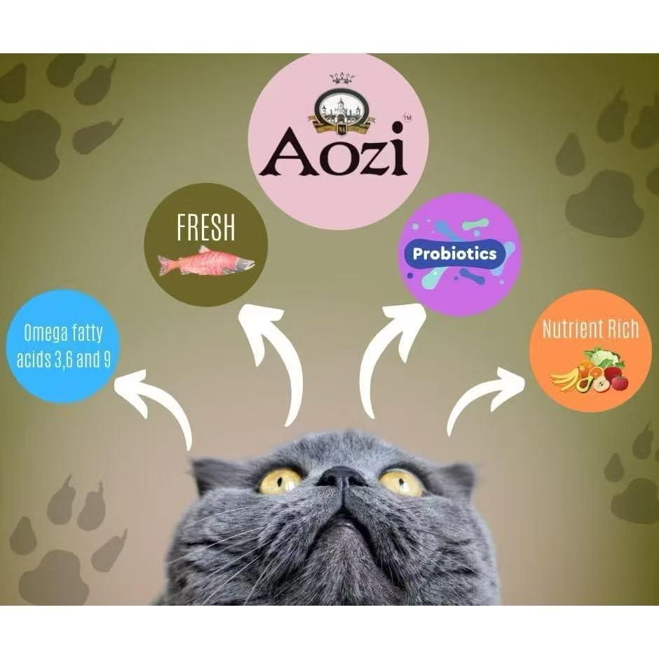 Aozi ORGANIC 10kg / 20KG Original Pack Salmon Tuna Kitten Cat Food Dry