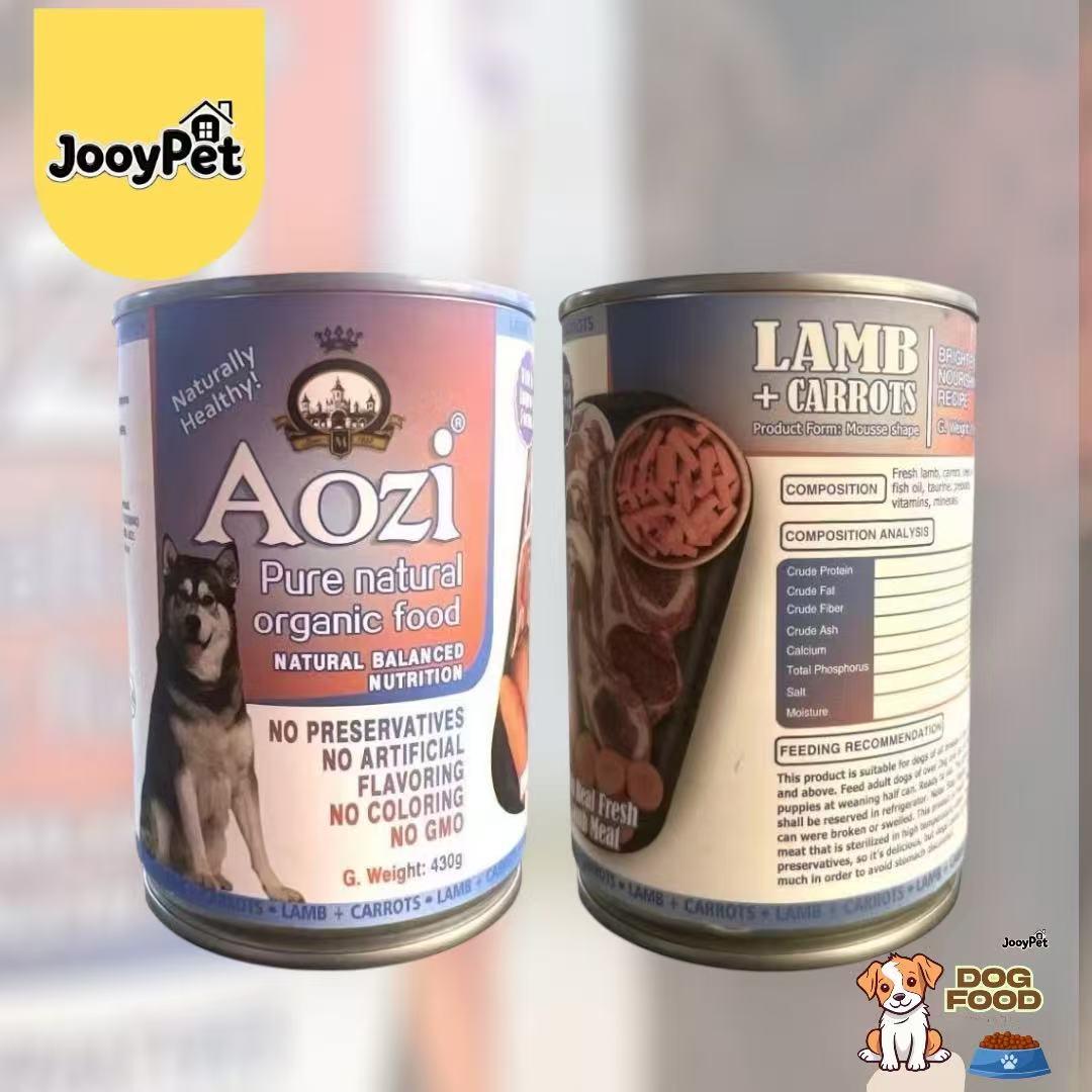 JooyPet Aozi Wet Dog Food in Can 430g - Pure Natural Organic Formula with Real Fresh Meat in Mousse Format for Dogs 24 Months